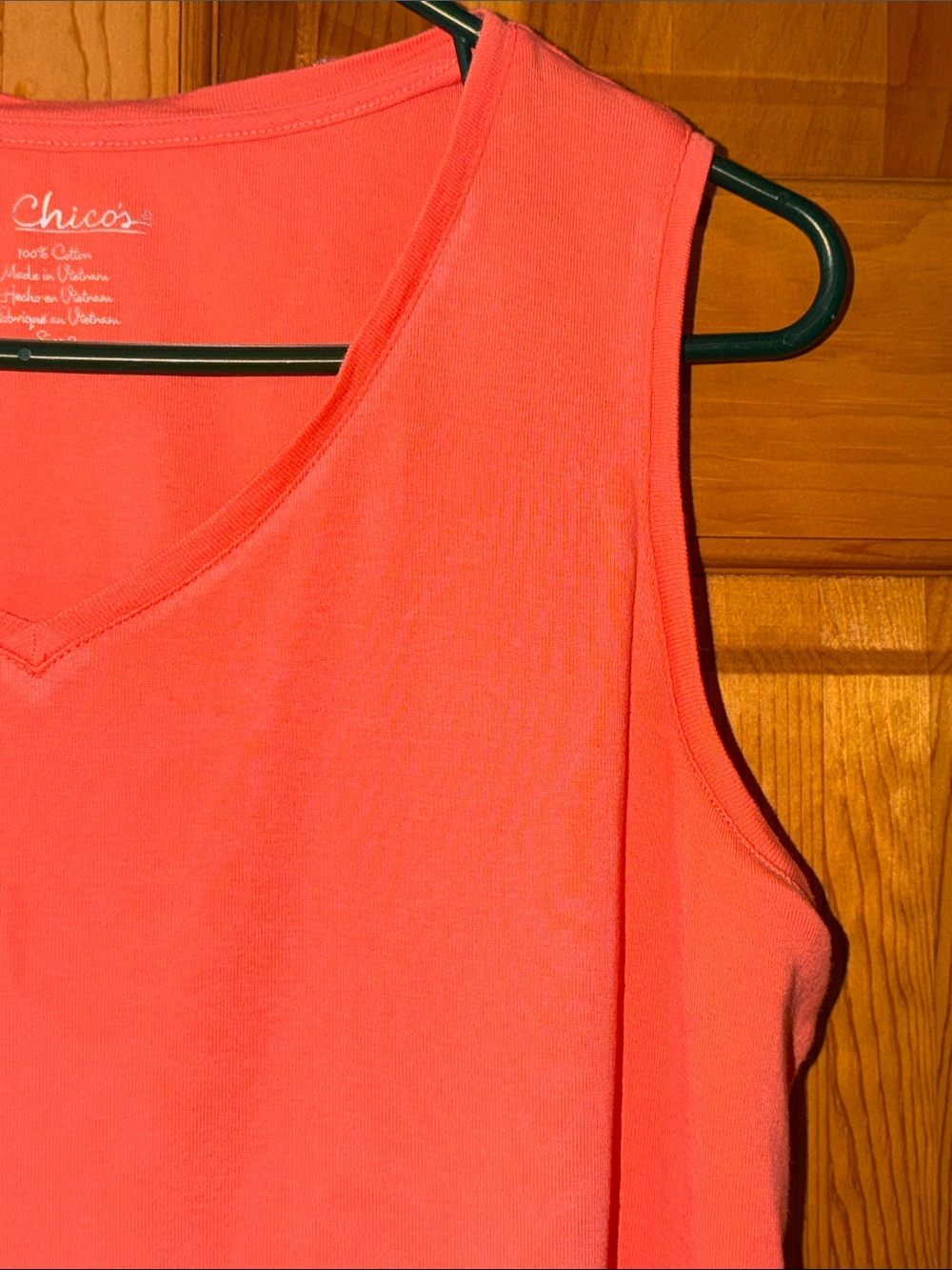Chico's Orange V-Neck Sleeveless Tank Chico’s Size 2, US Size L/ 12
